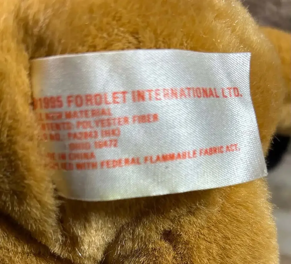 Vintage 1995 Fordlet International Brown/Black Plush Dog Stuffed Animal Toy